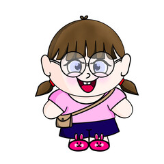 Cute girl wear glasses