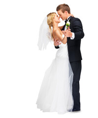 Wedding, marriage and couple dance for celebration on isolated, png and transparent background....