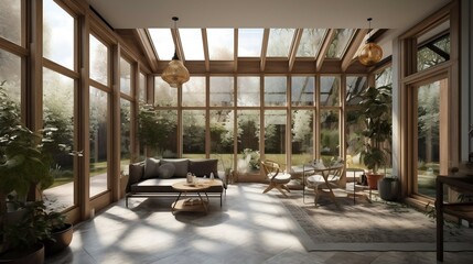 Fototapeta na wymiar modern living room wall glass