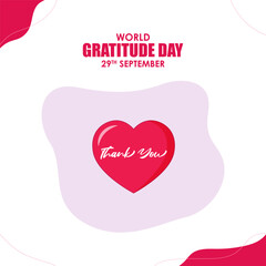 Vector illustration of World Gratitude Day banner