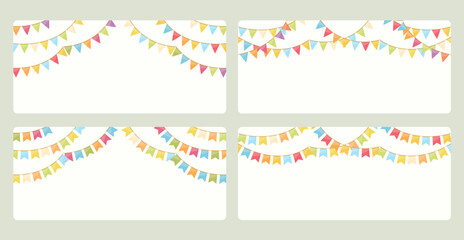 Four background with bunting flags and place for your text, vector eps10 illustration