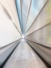 Radial blur of walk way in building .interior of modern office .Abstract background.Office