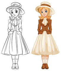 Beautiful Woman in Classic Victoria Outfit