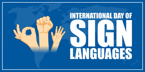 Vector illustration of International Day of Sign Languages banner