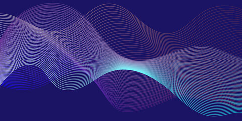 Abstract blue wave background Seamless blue wave technology, Vector wave lines flowing dynamic colorful blue isolated on white background for concept technology, digital, communication, science, music