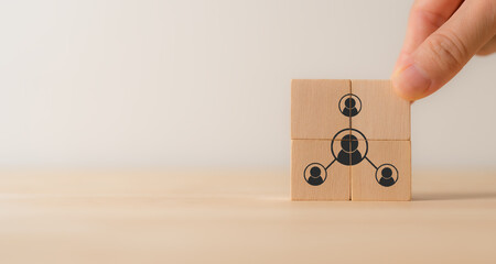 Affiliate marketing, online business model concept. Creating relationships strategy between...