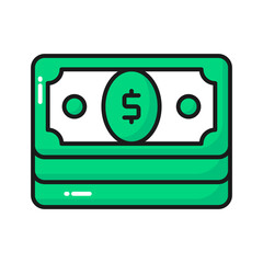 An icon of paper currency in modern style, well designed vector of banknotes