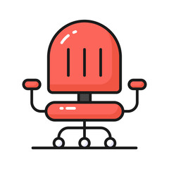 Get you hands on this catchy vector of office chair, office interior icon design
