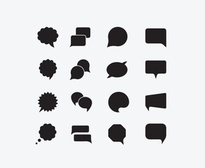 shapes black icon template for speech bubble