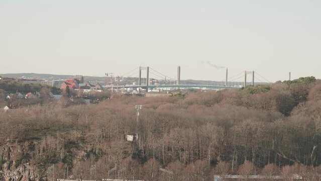 Alvsborg Bridge seen far from Viewing Point at Botanical Garden, Gothenburg