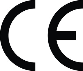 CE mark symbol . European Conformity certification mark . vector