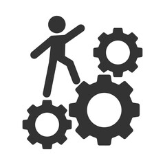 Vector illustration of management icon in dark color and transparent background(PNG).