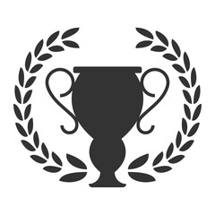 Vector illustration of champion cup icon in dark color and transparent background(PNG).