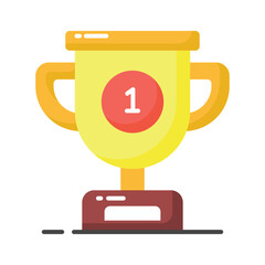 Creatively designed flat icon of trophy in editable style, achievement trophy vector design