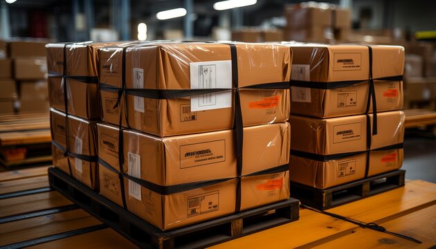 boxes in a warehouse