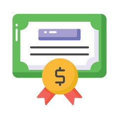 Get your hold on this carefully designed icon of business certificate, business degree vector