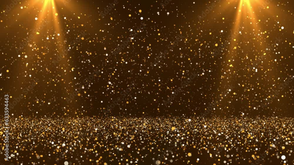Poster 4k 3d animation abstract festive motion background bokeh. shimmering sparkling glitters particles li