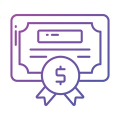 Get your hold on this carefully designed icon of business certificate, business degree vector