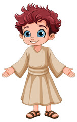 Young Saint medieval cartoon character