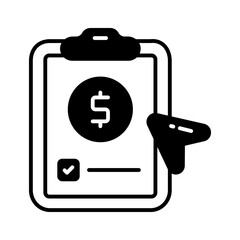 Dollar on page depicting concept vector of financial document, ready to use icon