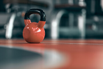 Fototapeta na wymiar Russian kettlebell in a gym.