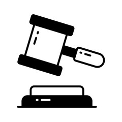 An icon of auction law in modern design style, ready to use vector