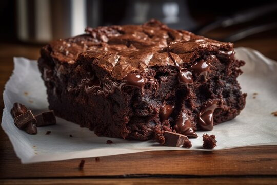 Delicioso brownie de chocolate. IA generative