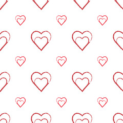 Seamless pattern with exquisite hearts on a transparent background for plaid, fabric, wallpaper, textiles, clothing, tablecloths and other things