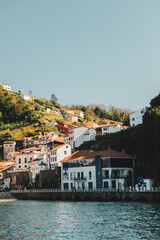 Fototapeta na wymiar Landscape of a town in front of the beach. Cudillero, Asturias, Spain