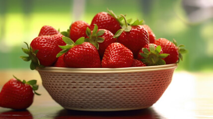 A basket of freshly picked strawberries, Background, Illustrations, HD