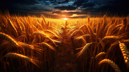 A field of golden wheat, Background, Illustrations, HD