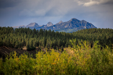 Peaks and national forest land in Colorado's San Juan Mountains.