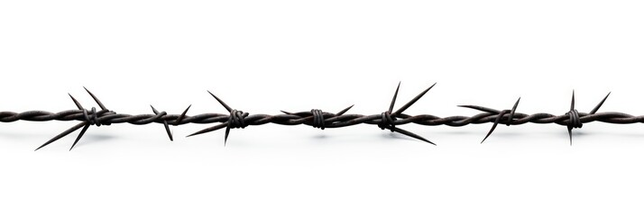 A barbed wire isolated on white background