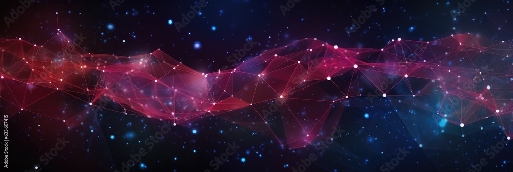 Aufkleber Geometric abstract background with connected line and dots. Futuristic digital background for business technology.