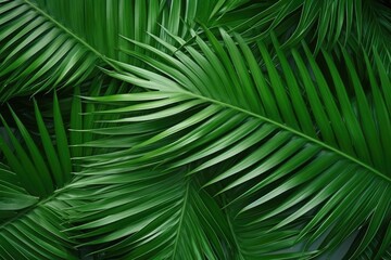 Background from green palm leaves