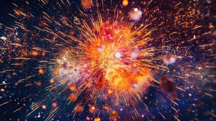 Fireworks underwater, Happy New Year 2024, Backgorund, Illustrations, generative AI 