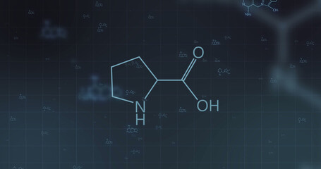 Image of structures of chemical formula on dark background