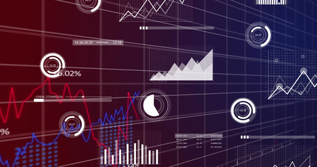Image of statistics and financial data processing over grid