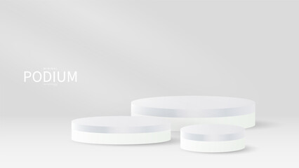 3D Silver Podium Background products display , Abstract Vector rendering 3d, Product display presentation,Stage for showcase, Vector illustration EPS 10