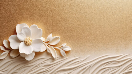 Fototapeta na wymiar Beautiful white and brown floral background, Professional photos