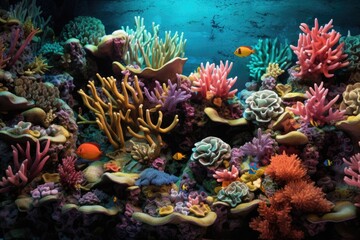 Fototapeta na wymiar coral reef maze-like patterns in ocean