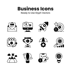 Grab this carefully crafted business icons set, read to use for web/mobile apps and all presentation projects