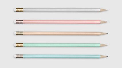 colored pencils on white background