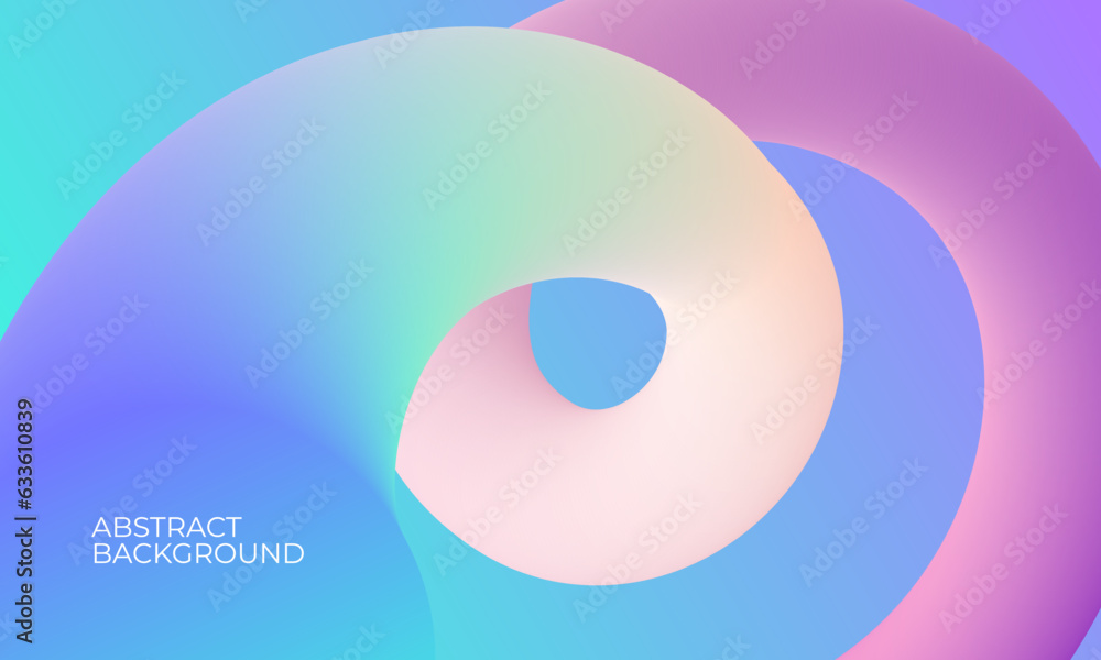 Poster trendy abstract background with colorful gradient fluid wave. 3d flow shape art design