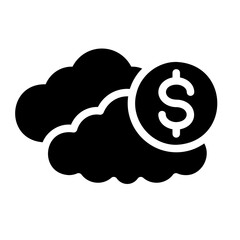 cloud computing glyph icon