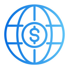 world money gradient icon