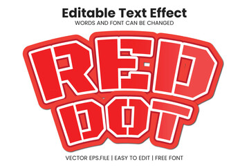 Vector Red Dot editable text effect template