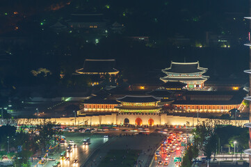 Fototapeta premium 서울 광화문 경복궁 야경