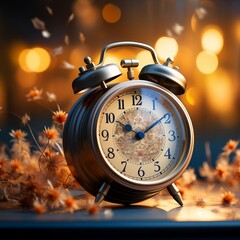 Alarm clock time management concept with isolated background generative ai