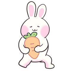 cute bunny hold carrot